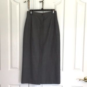 Grey flannel-like ankle length skirt, size 8